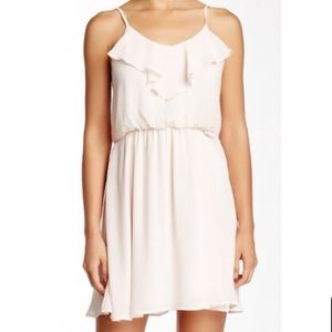 Lush Pale Pink Ruffle Dress Large